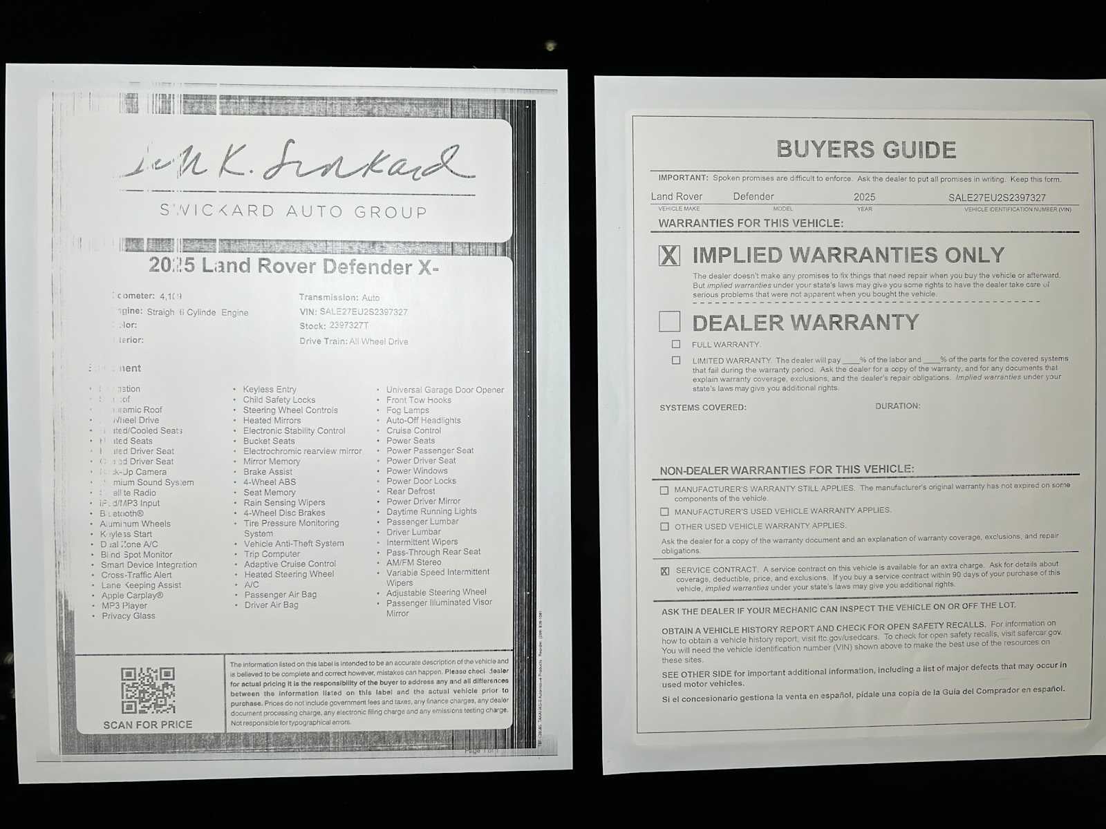 2025 Land Rover Defender X-Dynamic SE