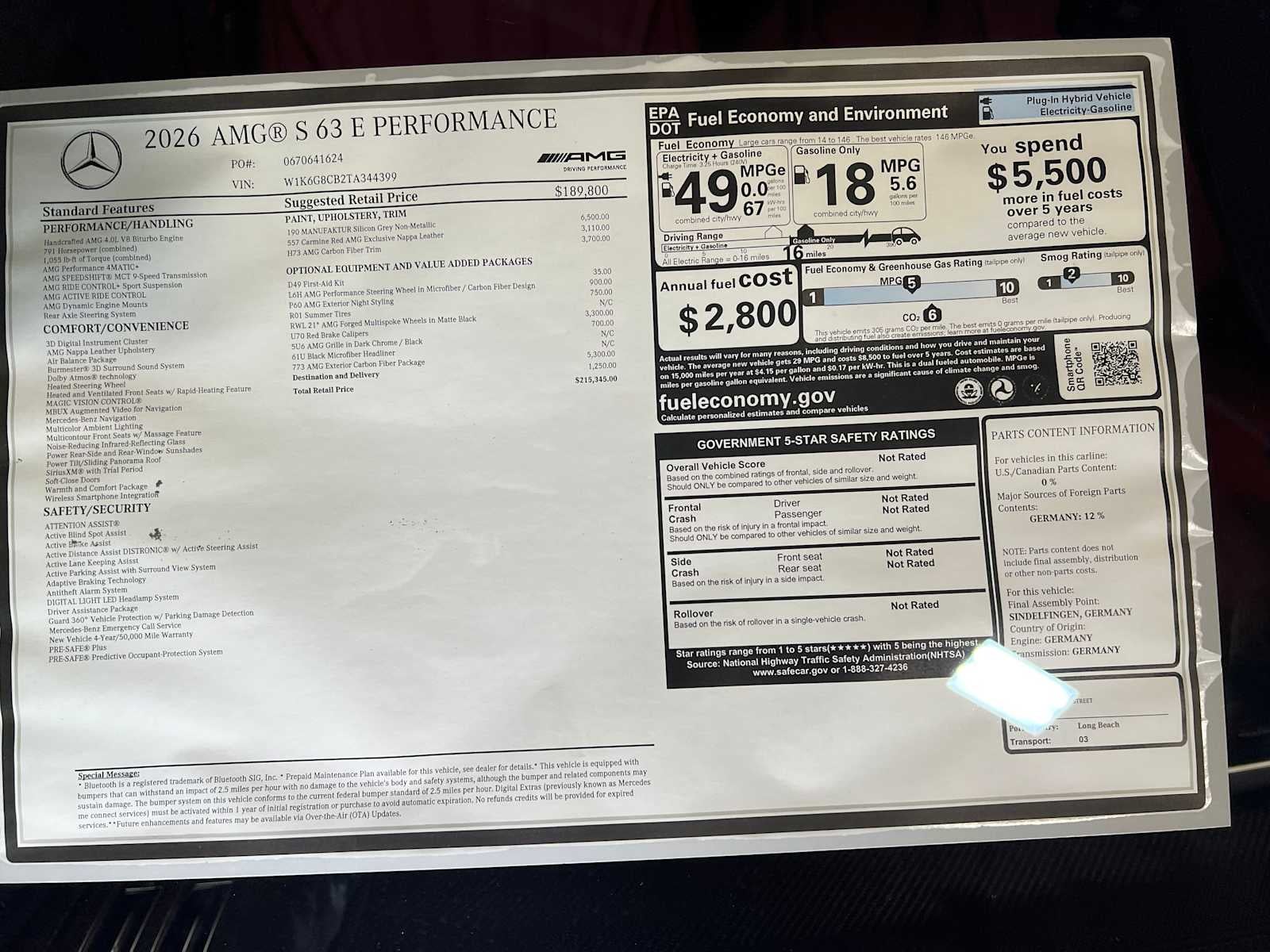 2026 Mercedes-Benz S-Class AMG® S 63 E
