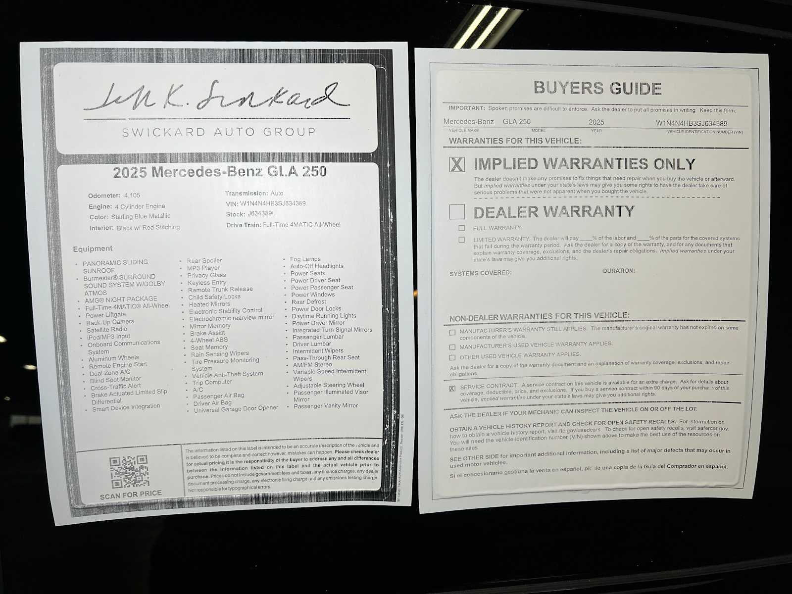 2025 Mercedes-Benz GLA GLA 250