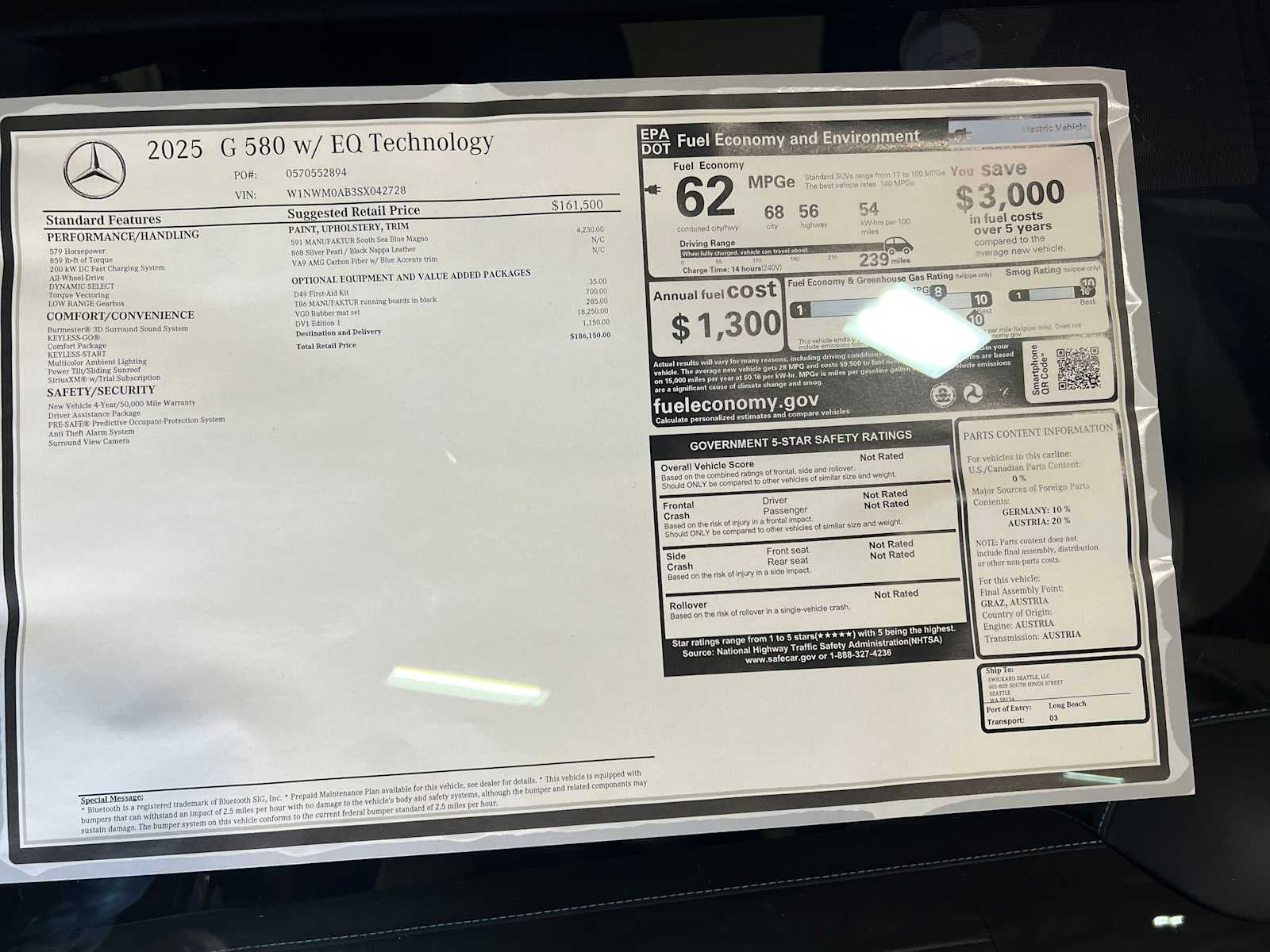 2025 Mercedes-Benz G-Class G 580e
