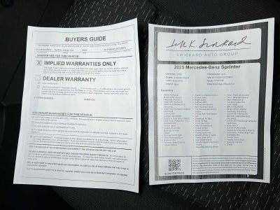 2025 Mercedes-Benz Sprinter 2500 Standard Roof I4 Diesel 144" RWD