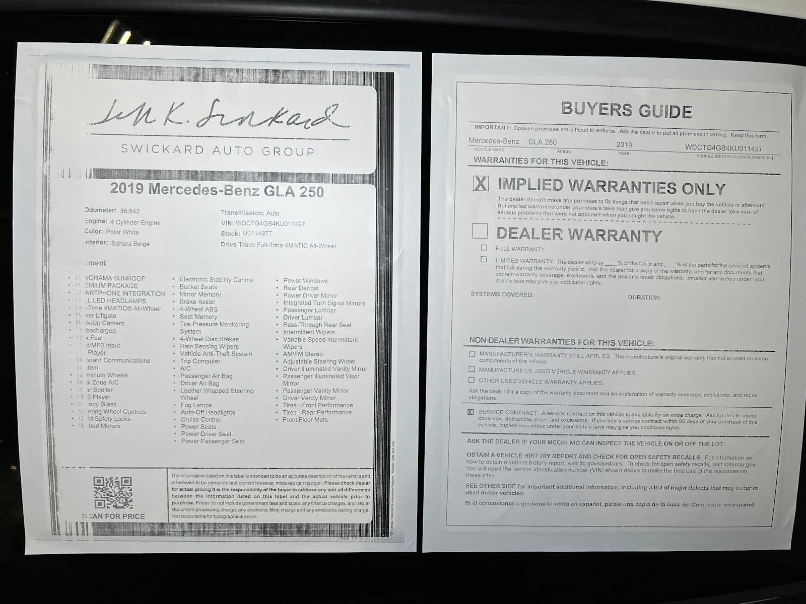 2019 Mercedes-Benz GLA GLA 250