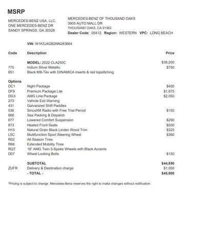 2022 Mercedes-Benz CLA 250 Coupe