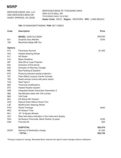 2026 Mercedes-Benz GLC 300 SUV