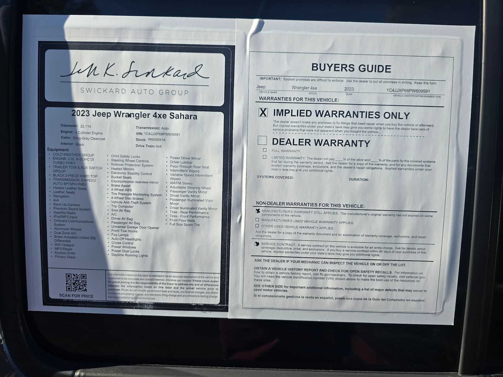 2023 Jeep Wrangler 4xe Sahara