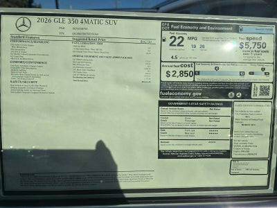 2026 Mercedes-Benz GLE 350 GLE 350