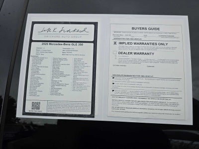 2026 Mercedes-Benz GLE 350 4MATIC® SUV