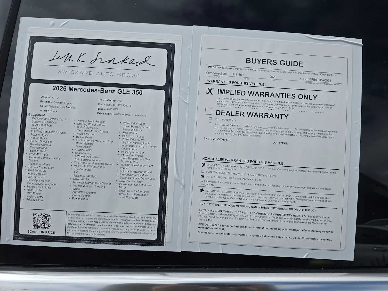 2026 Mercedes-Benz GLE 350 4MATIC® SUV