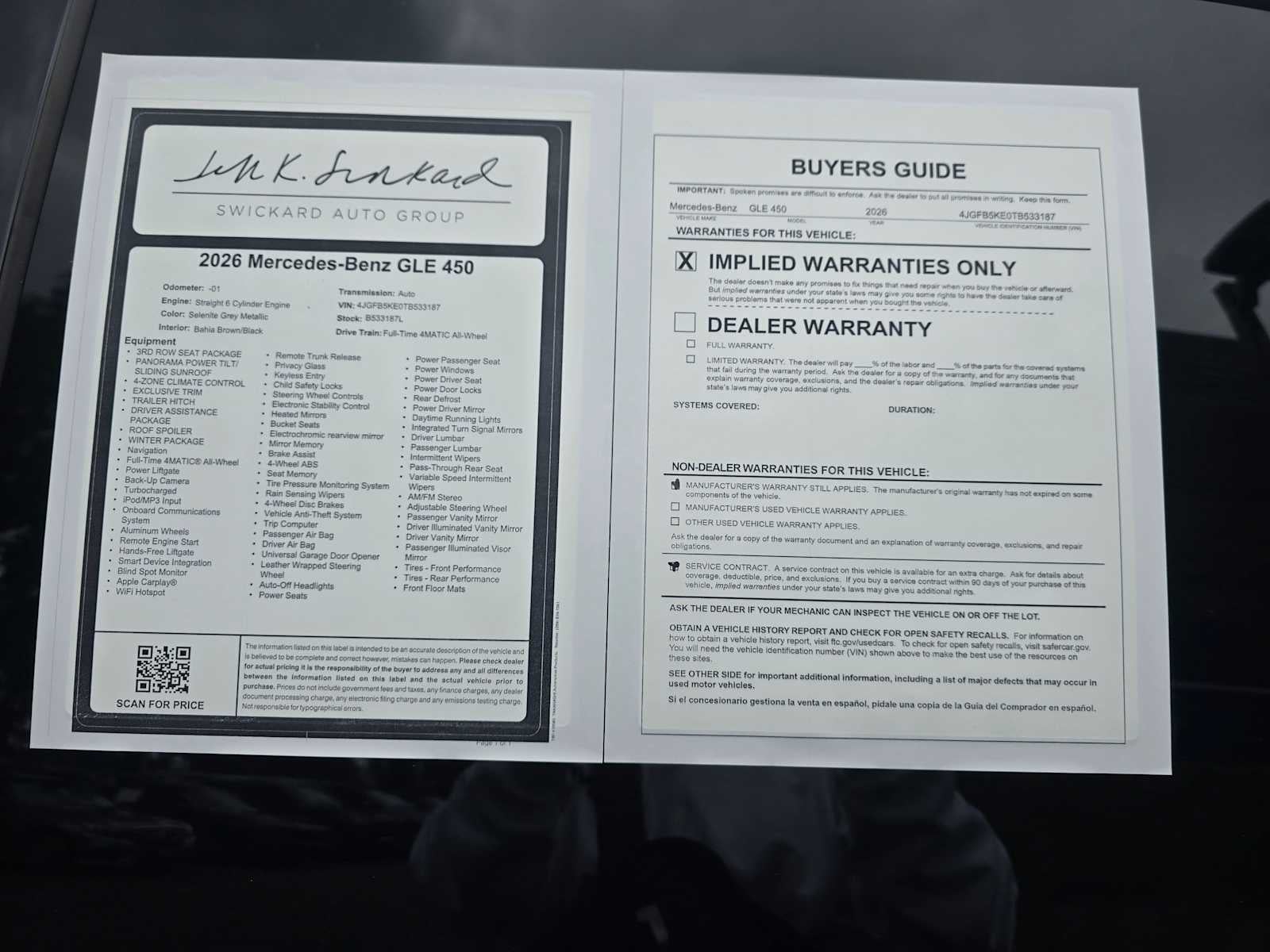 2026 Mercedes-Benz GLE 450 4MATIC® SUV