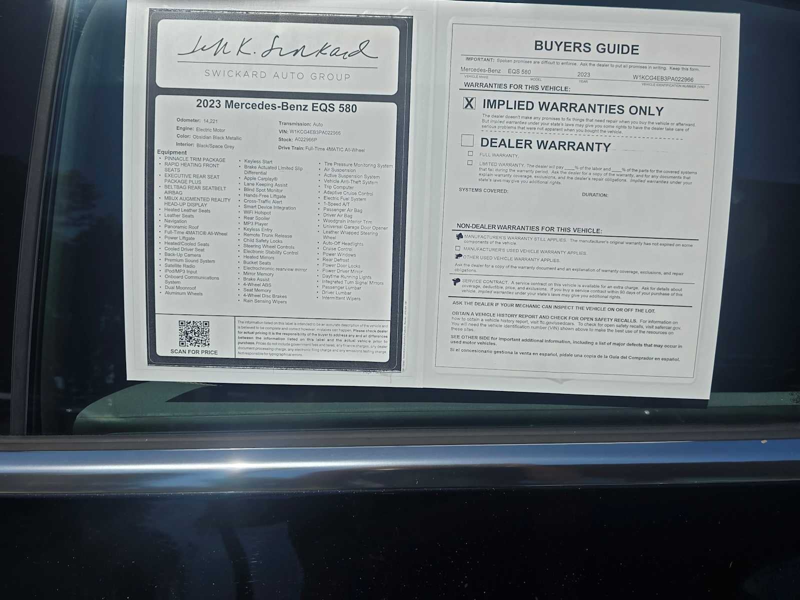 2023 Mercedes-Benz EQS 580 4MATIC® Sedan