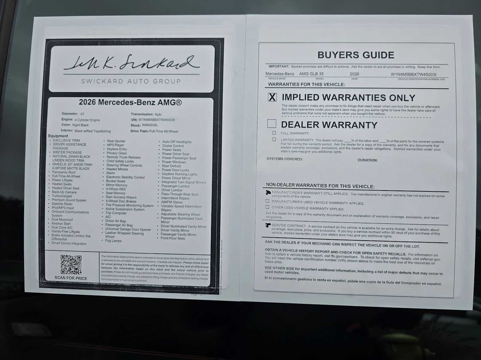 2026 Mercedes-Benz AMG® GLB 35 4MATIC® SUV