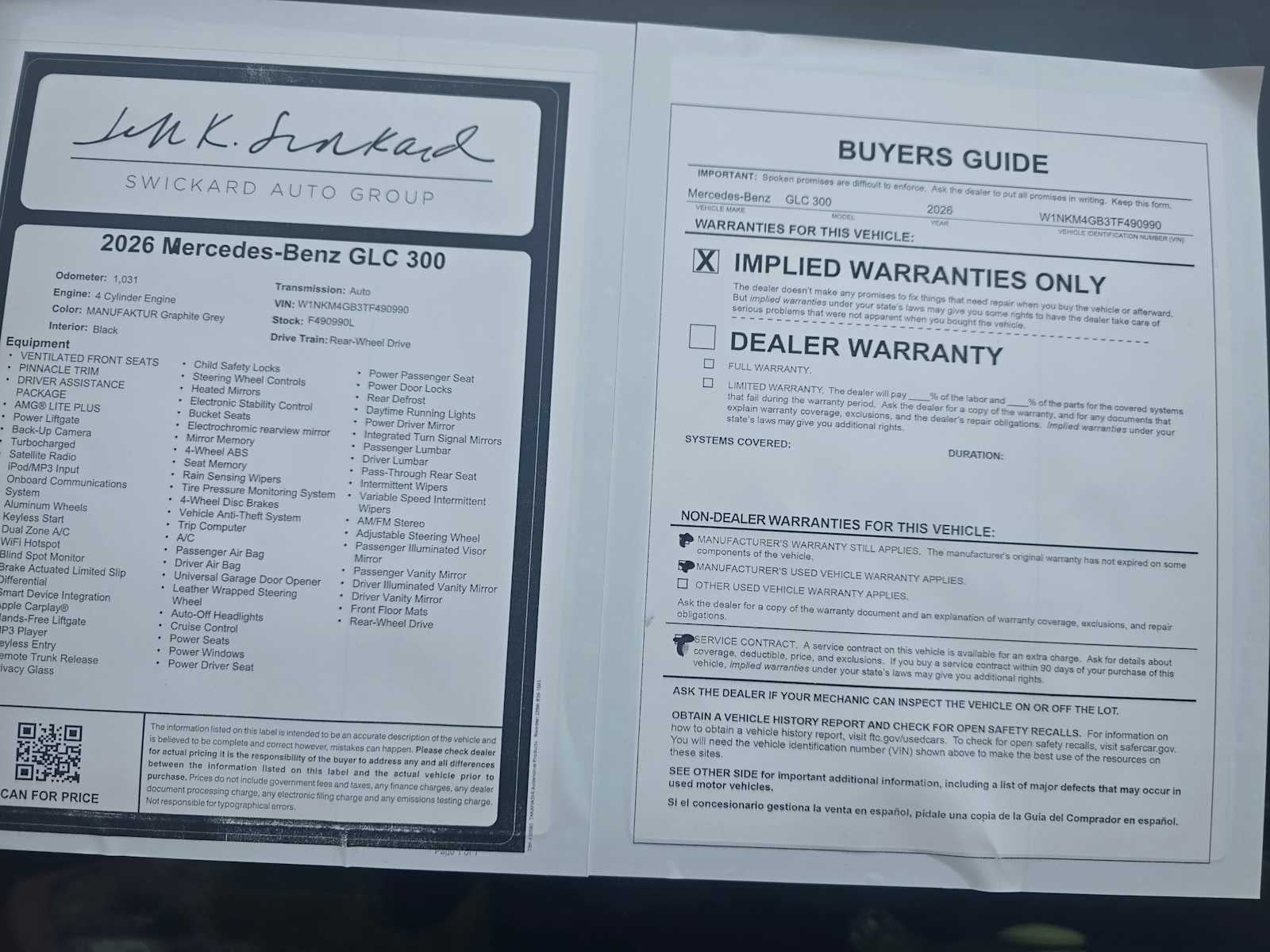 2026 Mercedes-Benz GLC 300 SUV