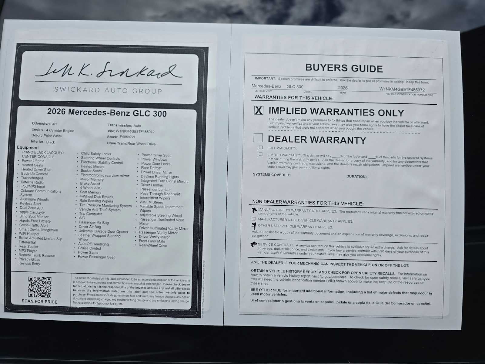 2026 Mercedes-Benz GLC 300 SUV