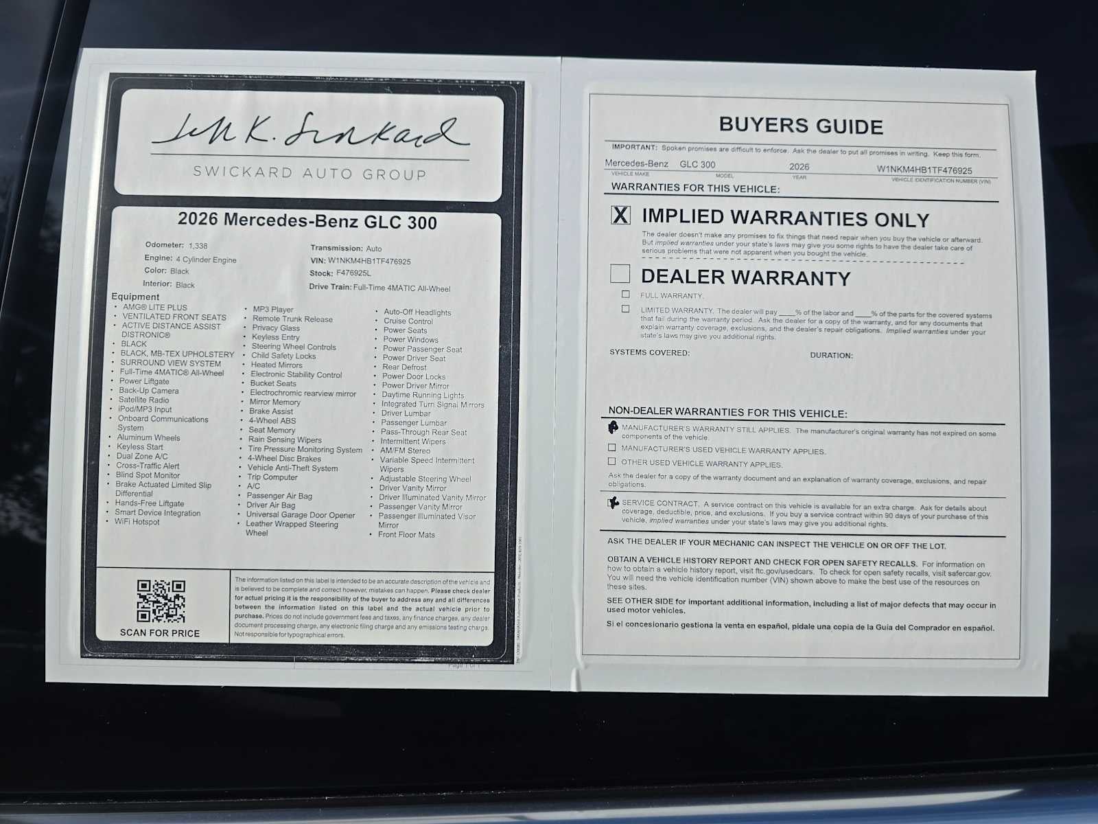 2026 Mercedes-Benz GLC GLC 300