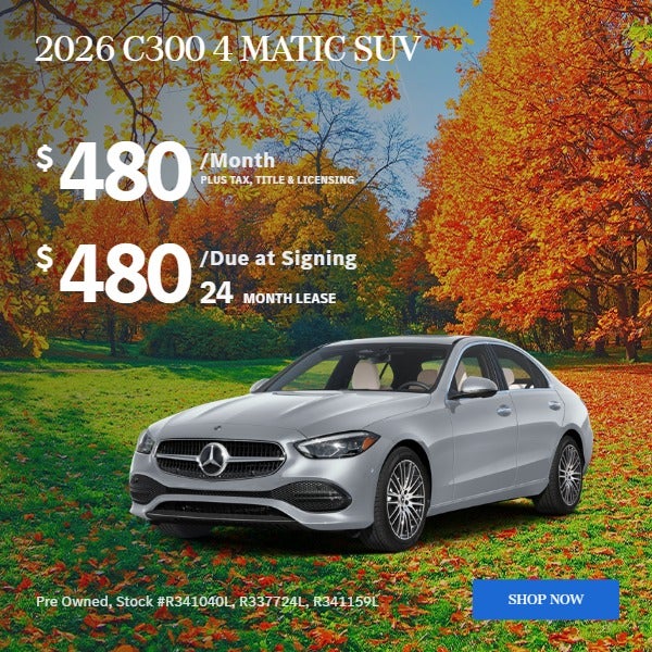 2026 C300 4 MATIC SUV: $480/mo