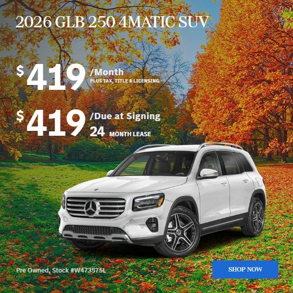 2026 GLB 250 4MATIC SUV: $419/mo